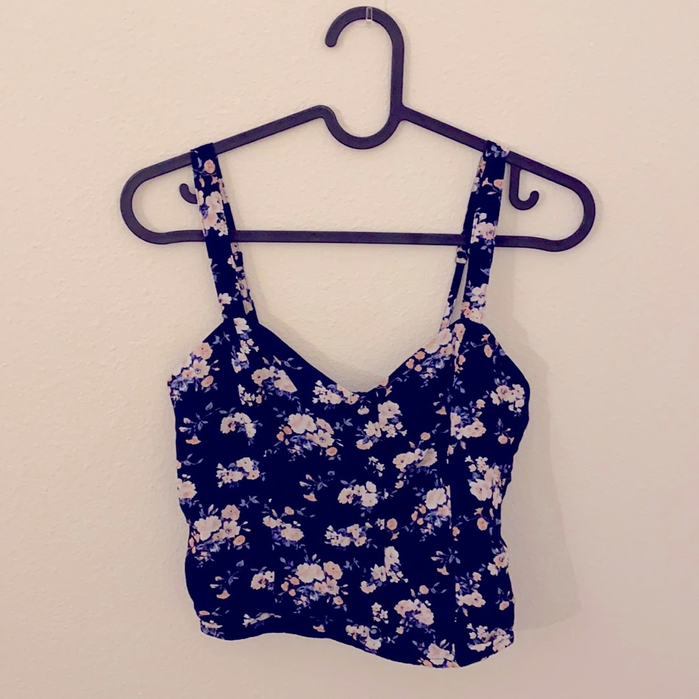 Abercrombie printed floral crop top